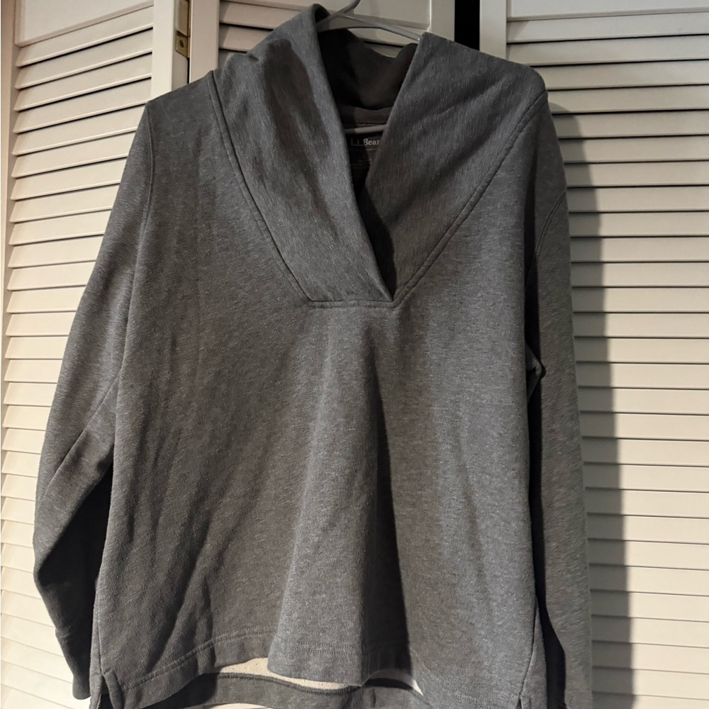 L.L. Bean Charcoal Women's Cowl Neck Sweater